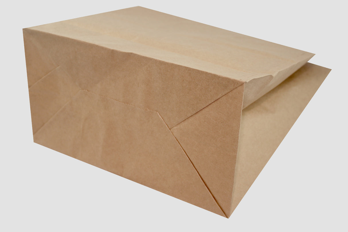 Torba papierowa 320x140x420mm z uchwytem płaskim Brązowa