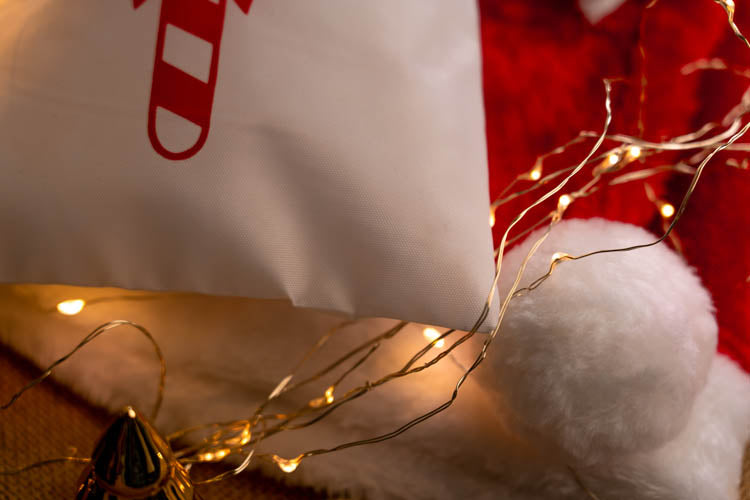 Woreczek poliestrowy świąteczny 16x21cm Laska Czerwona