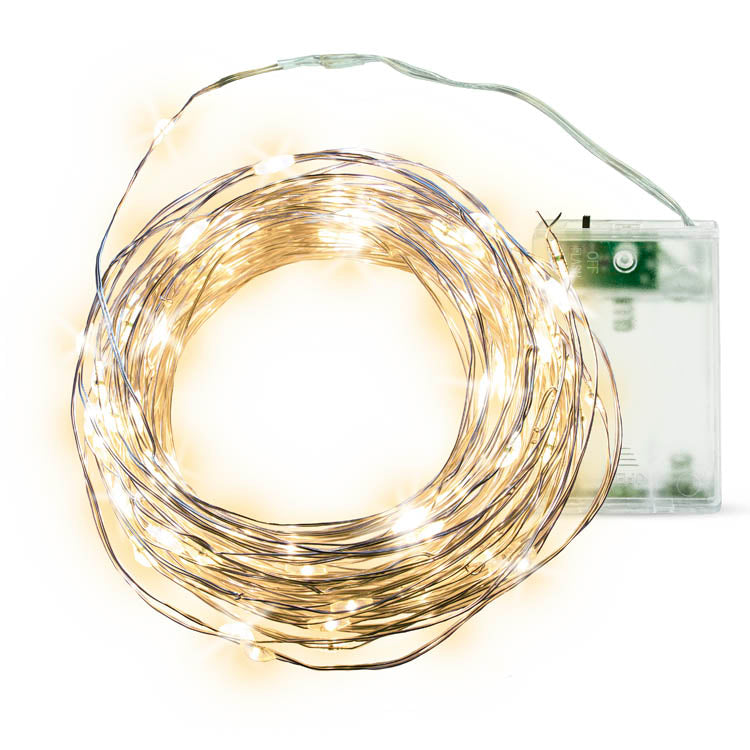 Lampki 100 LED na druciku z ciepła barwą światła