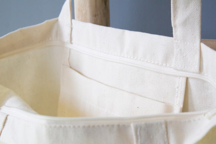 Torba shopper materiałowa siatka metka ALLBAG 36x8,5x42 ECRU