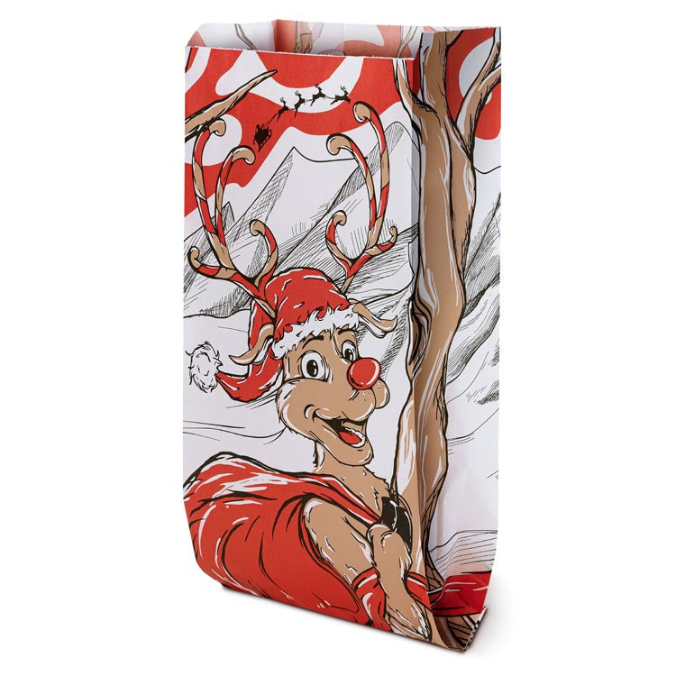 Torby papierowa świąteczne 180x80x360mm Para Reniferów 10szt.