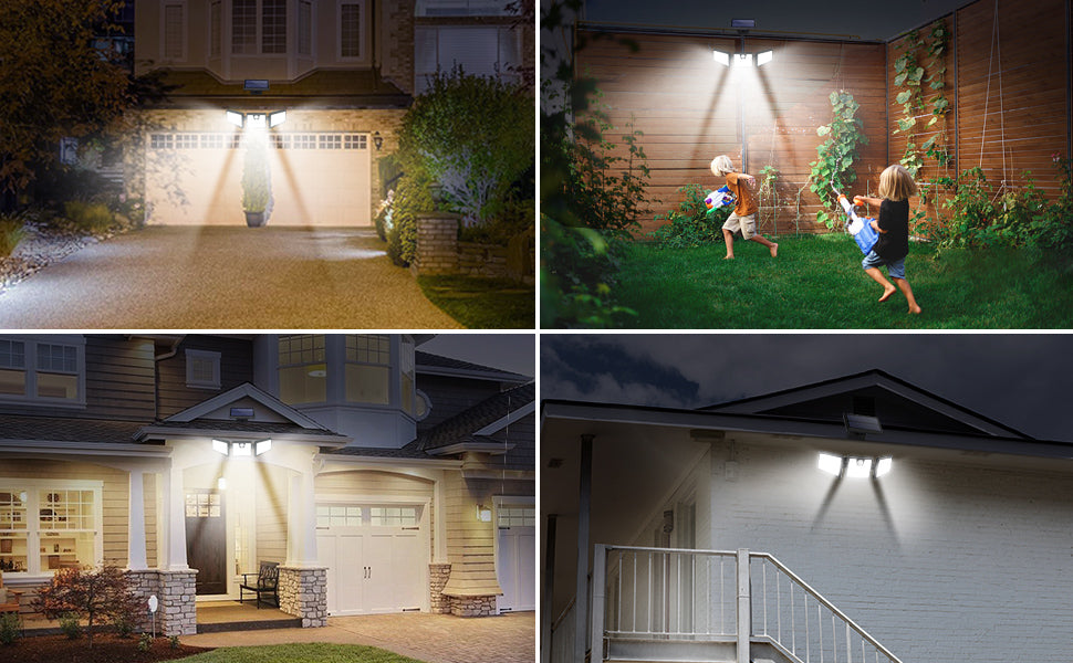 Lampa solarna potrójna czujnik ruchu zmierzchu