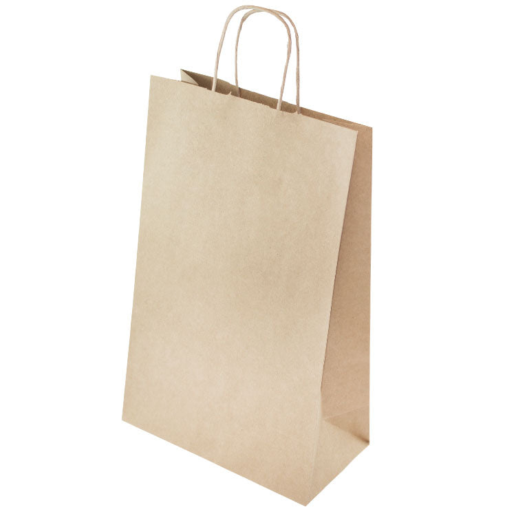 Torba papierowa 240x100x360mm z uchwytem skręcanym Brązowa