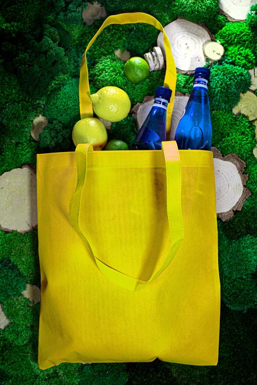 Torba polipropylenowa Żółta 360x420mm Uchwyt: 70cm