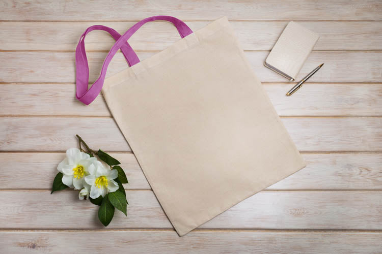 Torba bawełniana uchwyt RÓŻOWY 38x42cm 145g/m2