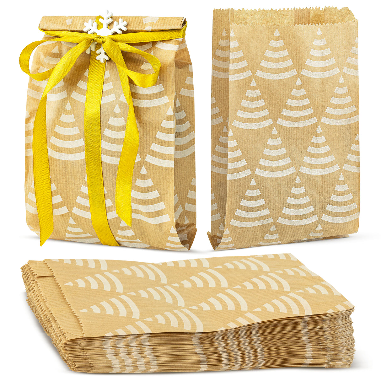 Torba papierowa świąteczna 120x210mm Choinki 50szt.