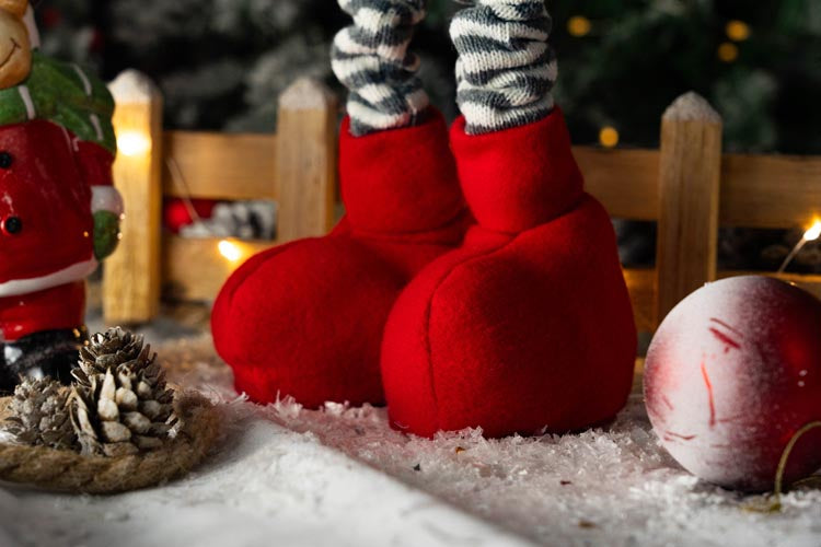 Świąteczny skrzat stojący z teleskopowymi nogami 75cm