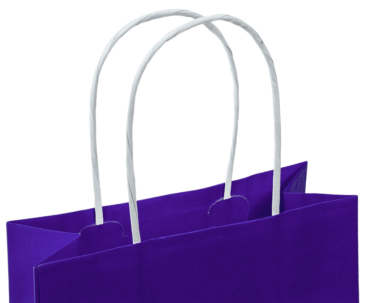 Torba papierowa z uchwytem skręcanym 180x80x220mm Granatowa Premium