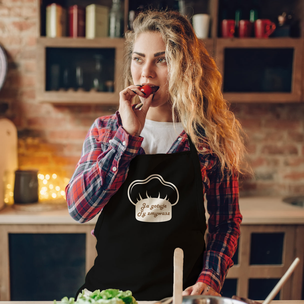 Fartuch kuchenny bawełniany JA GOTUJE TY ZMYWASZ