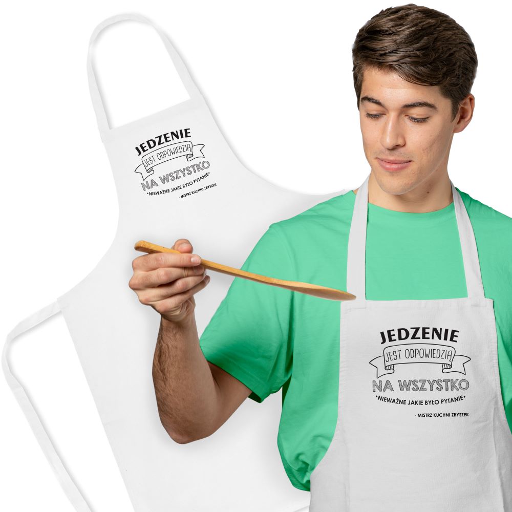 Fartuch bawełniany z nadrukiem - Nie mogę uszczęśliwić wszystkich