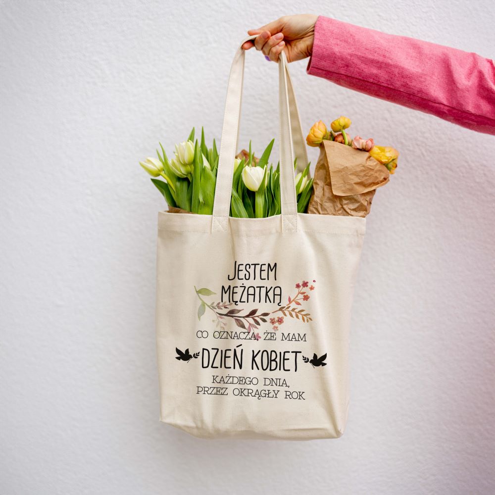 Torba bawełniana - nadruk CYFROWY - JESTEM MĘŻATKĄ- 380x420mm