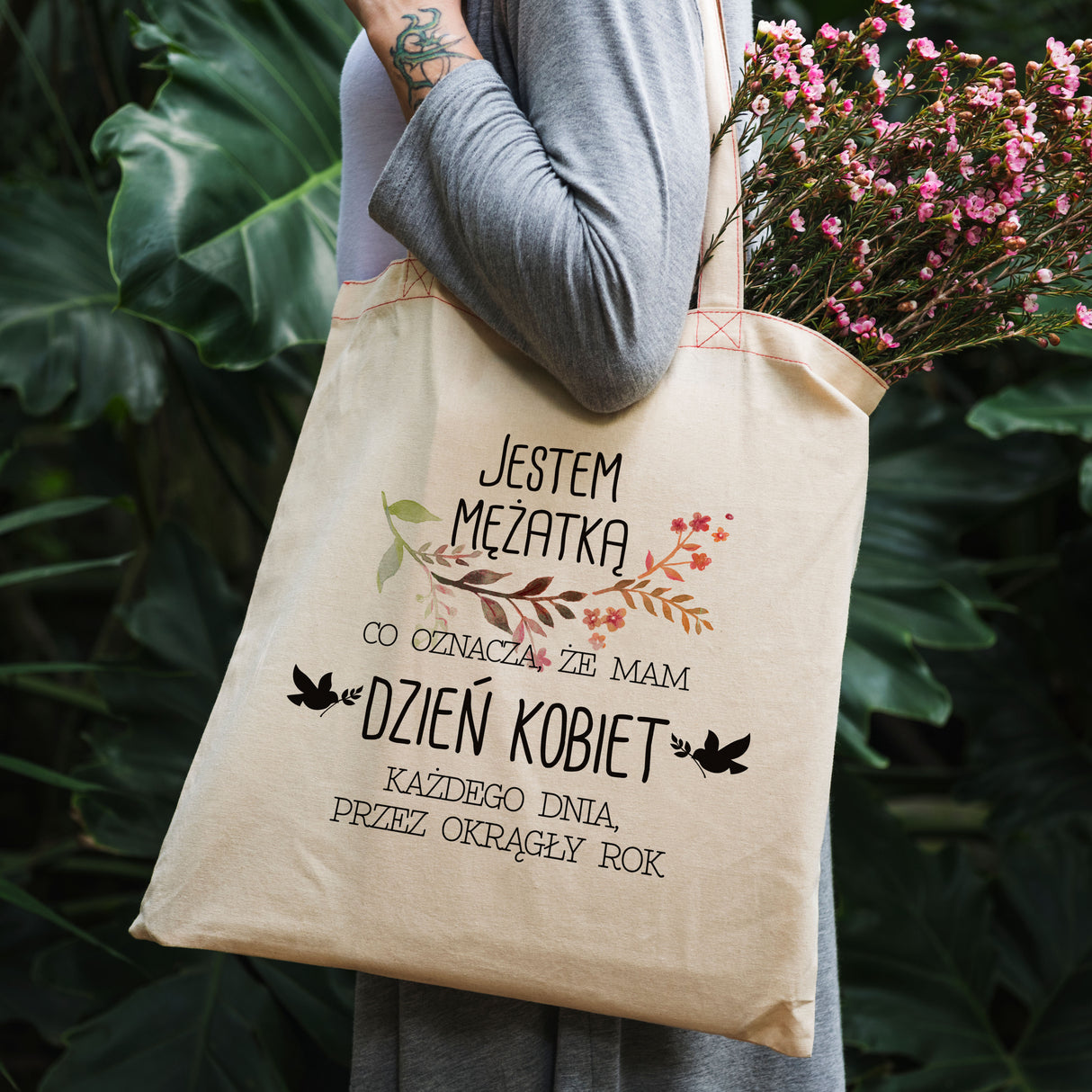 Torba bawełniana - nadruk CYFROWY - JESTEM MĘŻATKĄ- 380x420mm