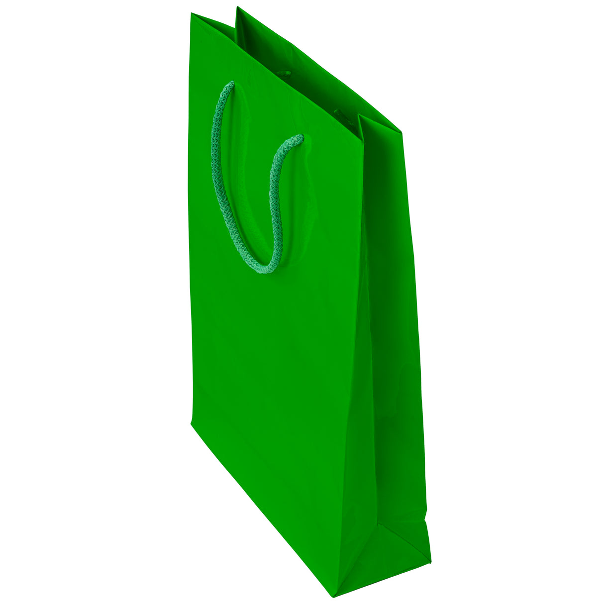 Torba laminowana z uchwytem sznurkowym 240x80x320mm Jasno-zielona