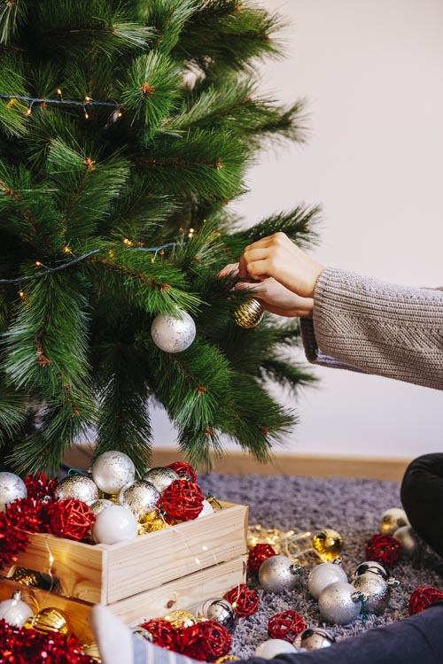 Kurtyna świetlna na choinkę LED z pierścieniem 3m