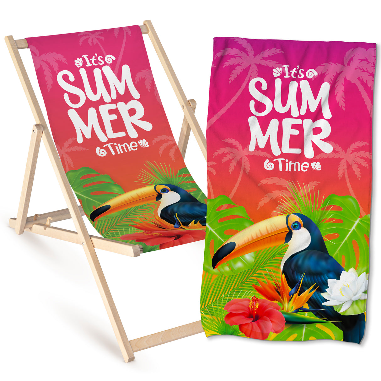 Zestaw Leżak i Ręcznik IT'S SUMMER TIME