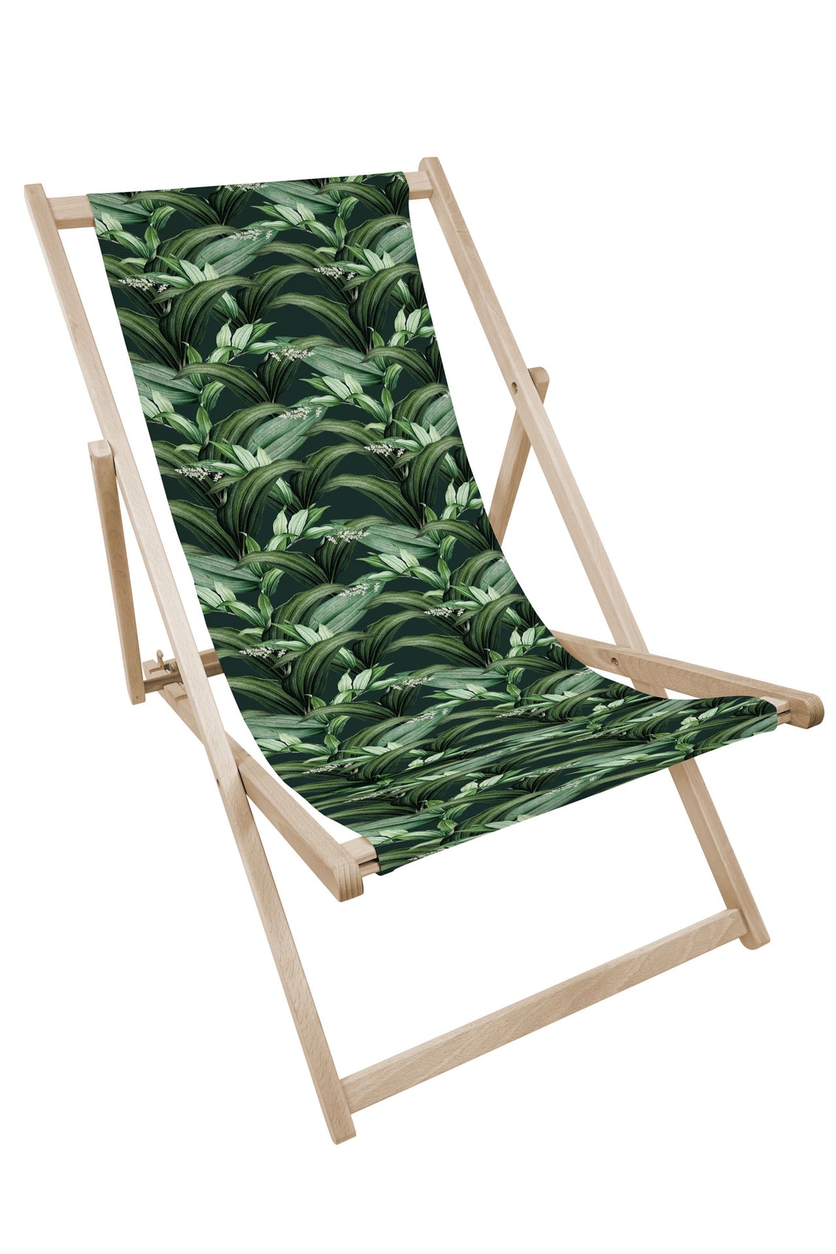 Leżak drewniany z nadrukiem LIŚCIE