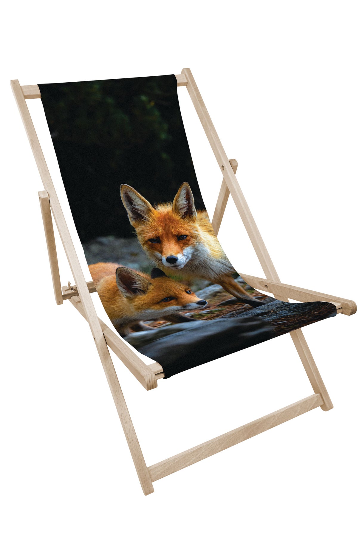 Leżak drewniany z nadrukiem LISKI