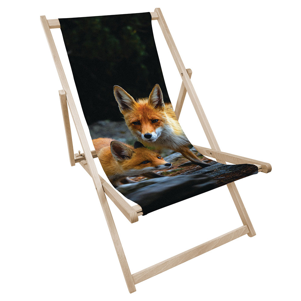 Leżak drewniany z nadrukiem LISKI