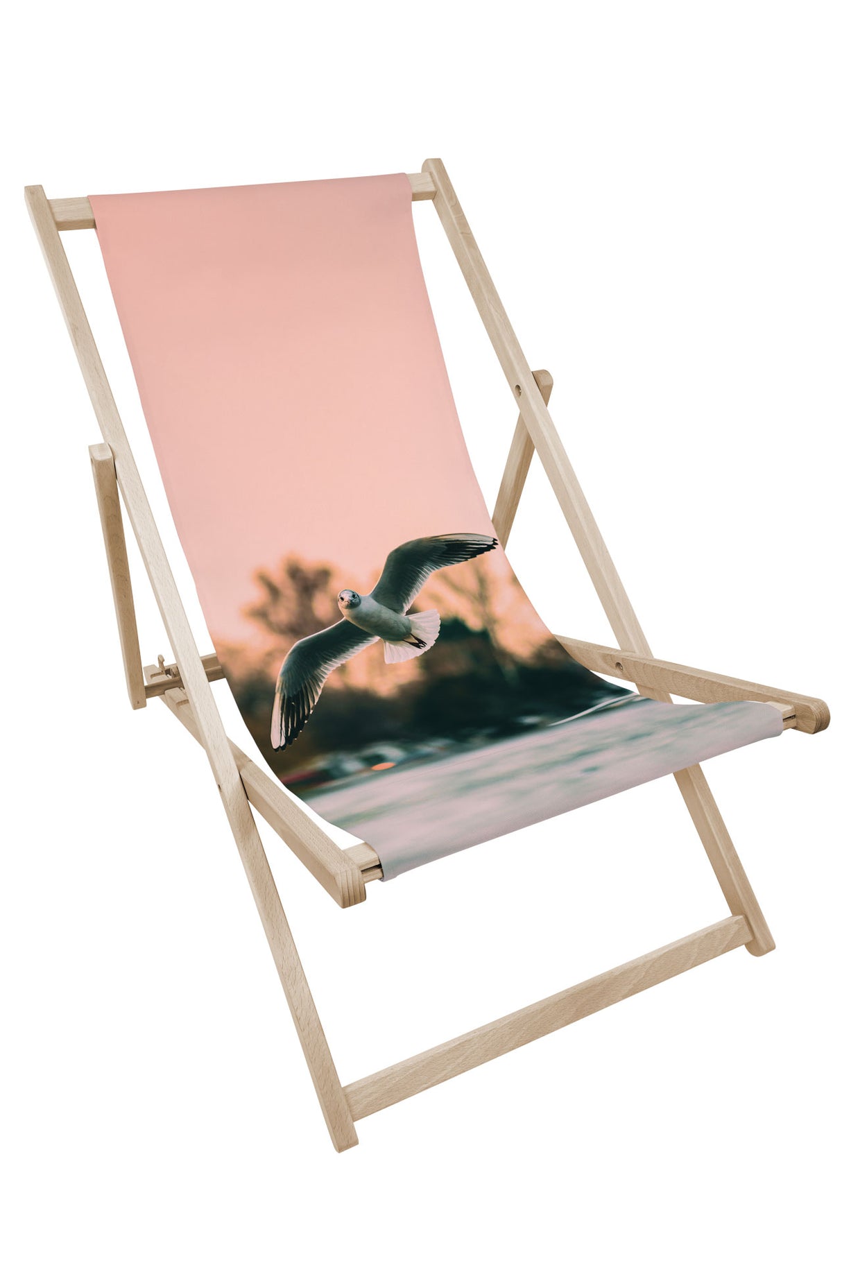 Leżak drewniany z nadrukiem MEWA