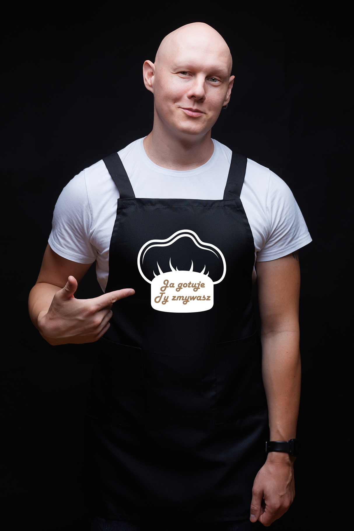 Fartuch kuchenny bawełniany JA GOTUJE TY ZMYWASZ