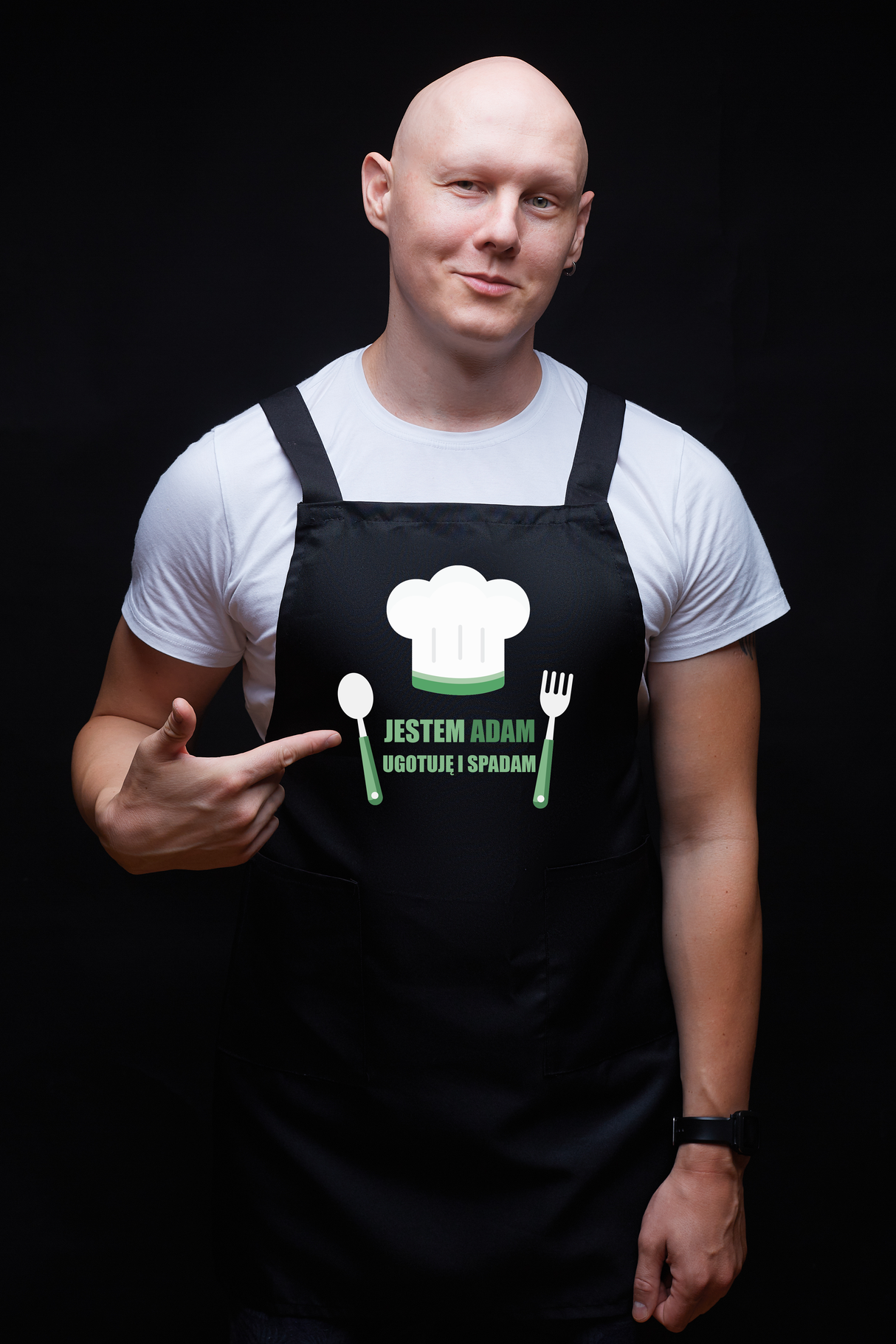 Fartuch kuchenny bawełniany UGOTUJE I SPADAM+ IMIĘ