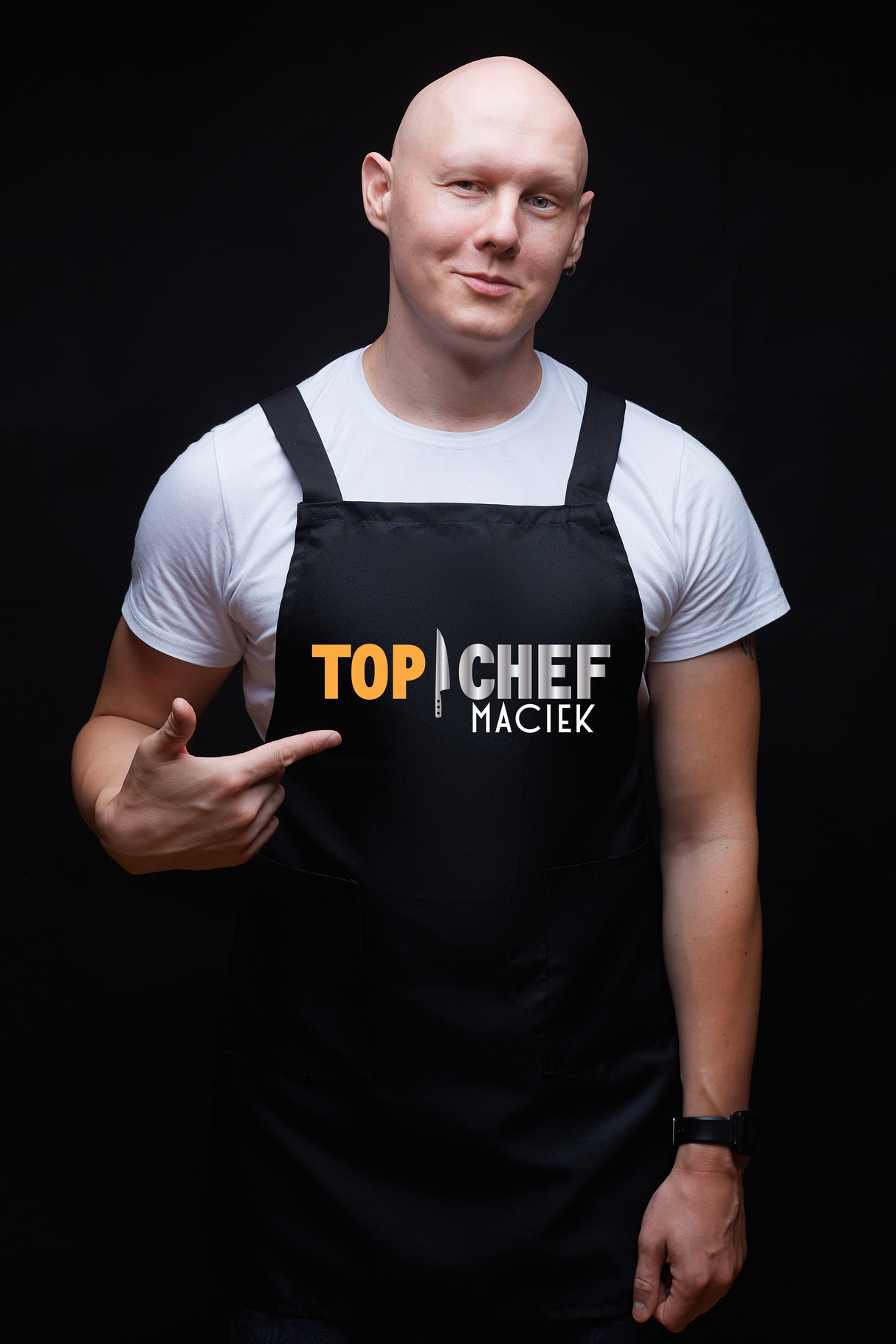 Fartuch kuchenny bawełniany TOP CHEF + IMIĘ