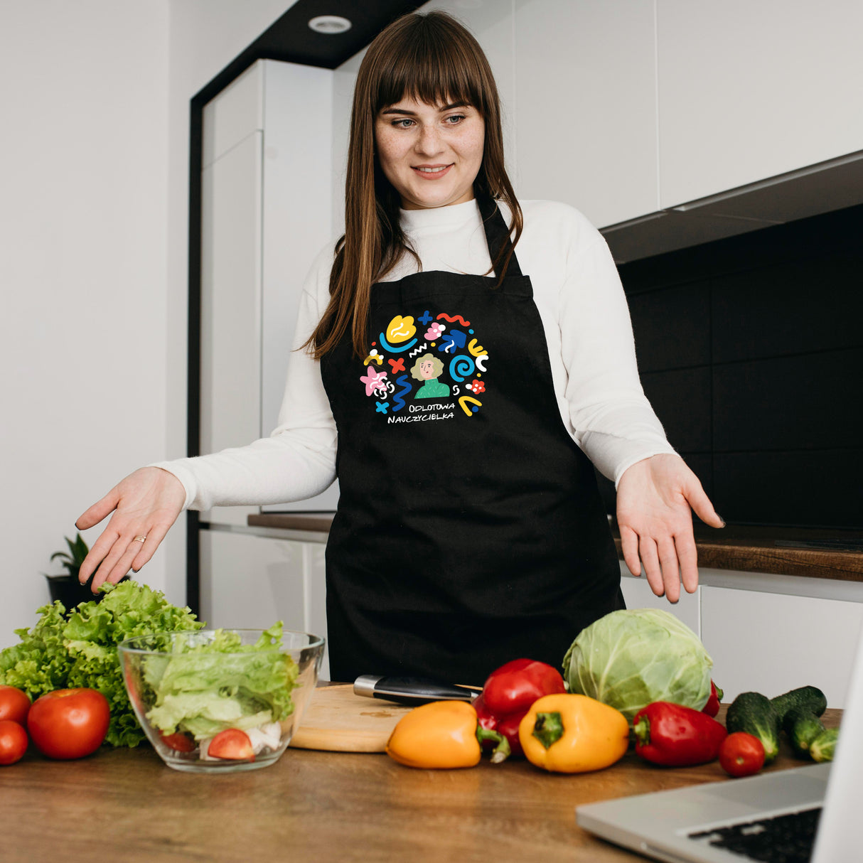 Prezent na dzień nauczyciela fartuch ODLOTOWA NAUCZYCIELKA