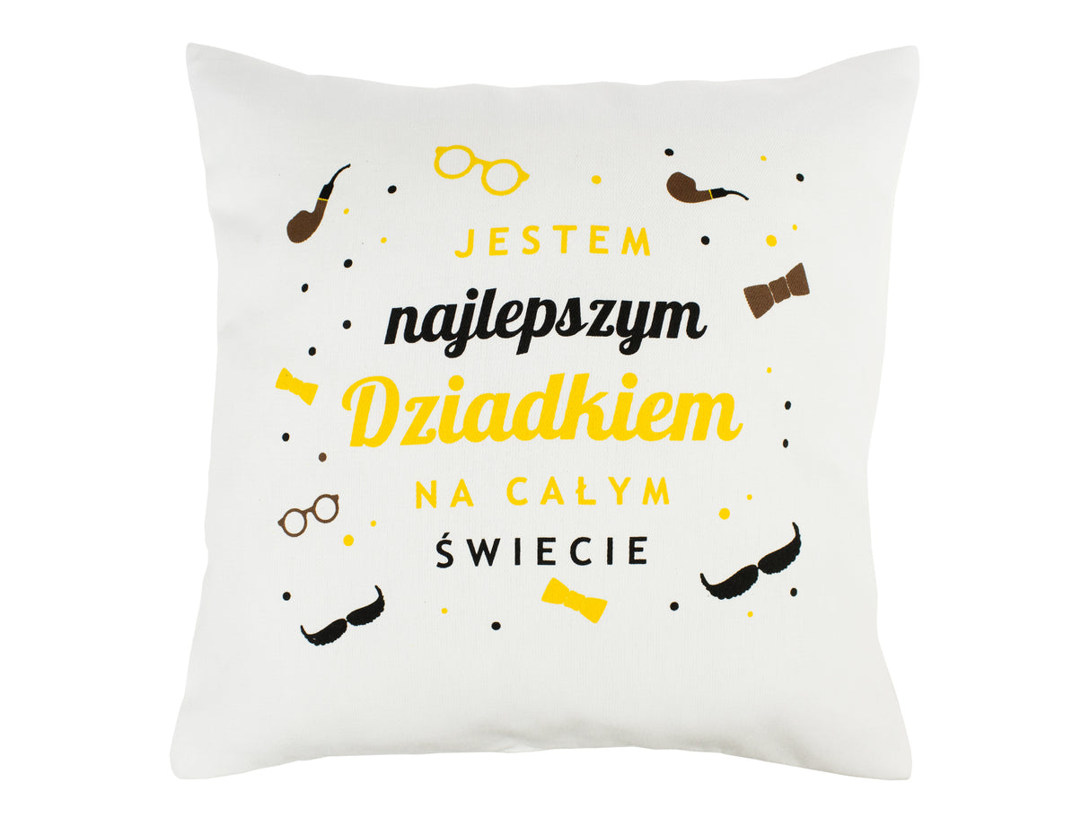 Poduszka na Dzień Dziadka - Jestem najlepszym dziadkiem na świecie Prezent na Dzień Dziadka
