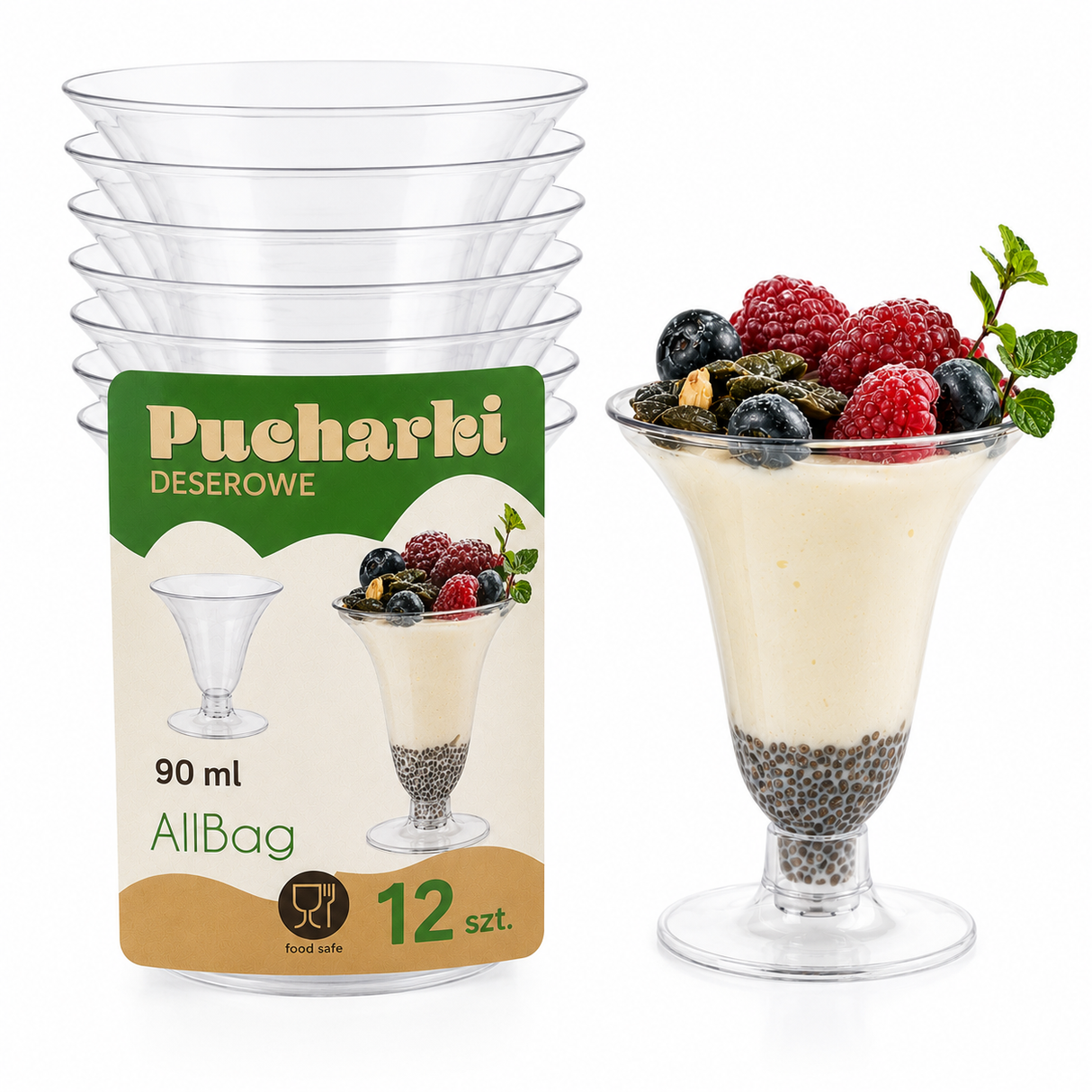 Pucharki do deserów 90ml 12szt.