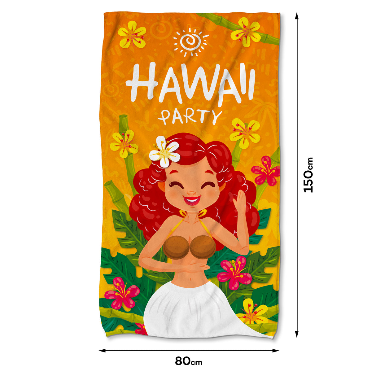 Szybkoschnący Ręcznik Plażowy HAWAII PARTY 150x80 cm