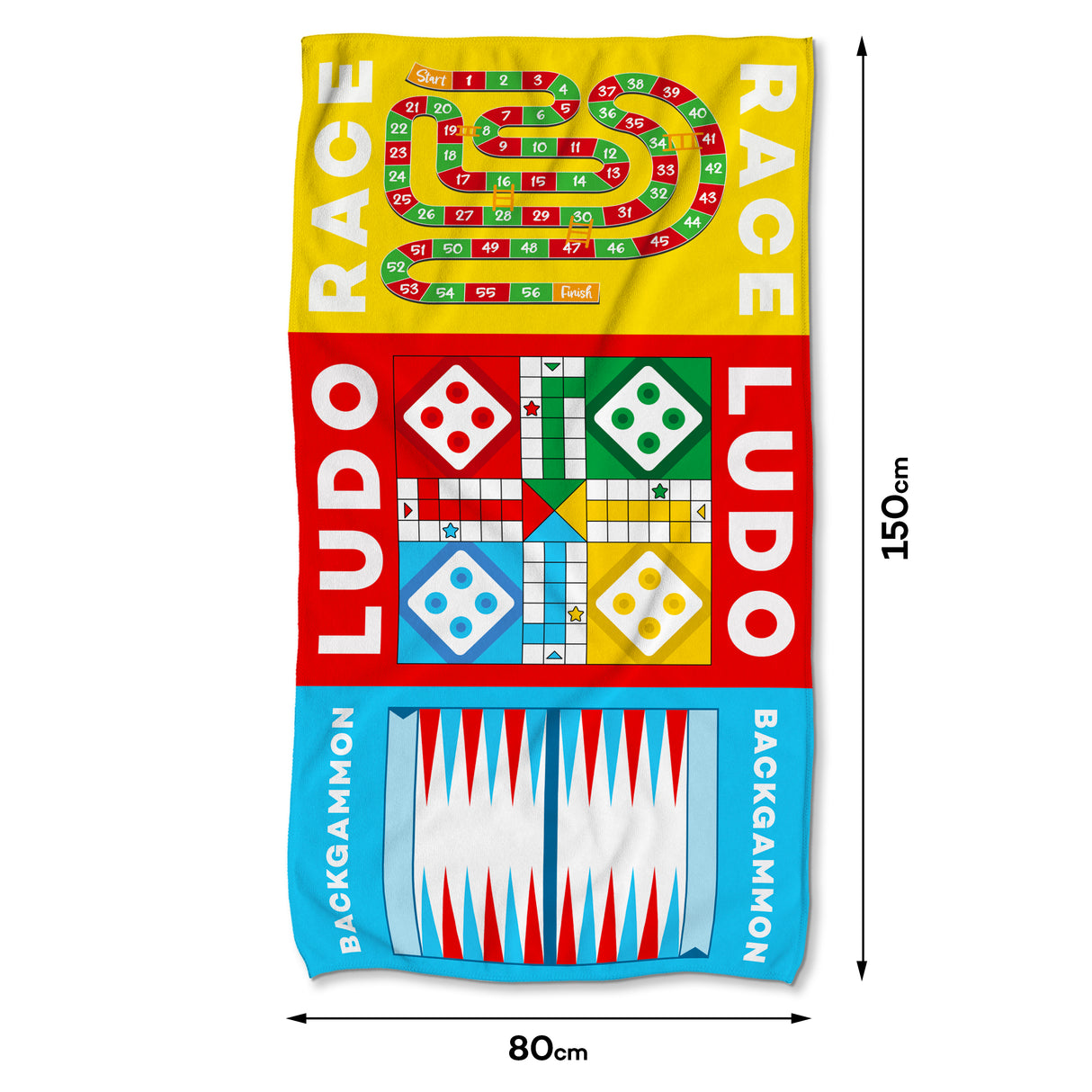 Szybkoschnący Ręcznik Plażowy GRY PLANSZOWE 150x80 cm