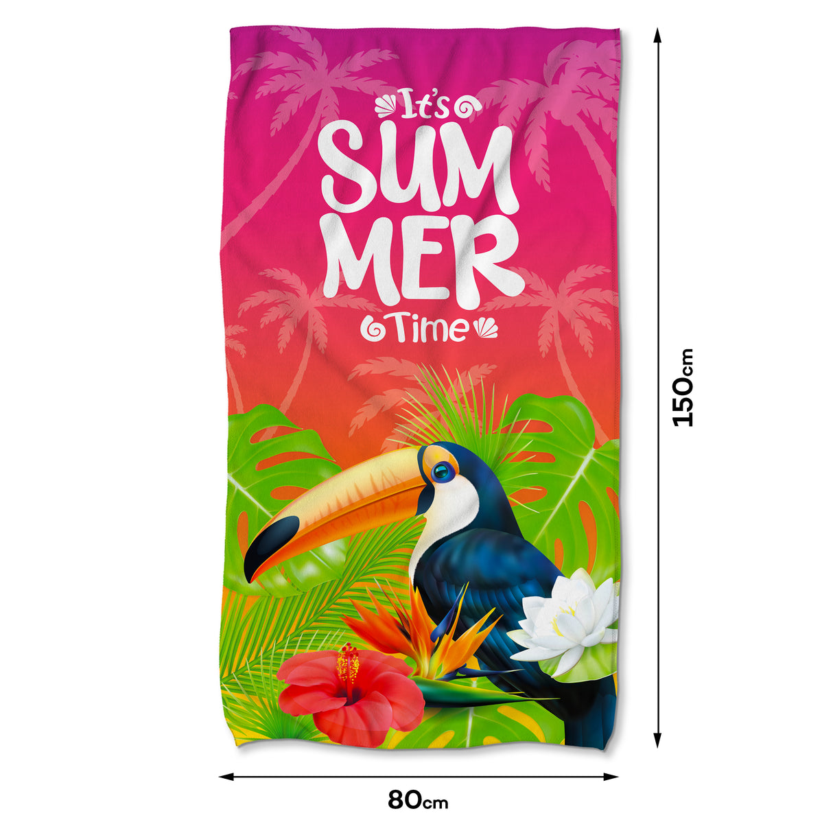 Szybkoschnący Ręcznik Plażowy IT'S SUMMER TIME 150x80 cm