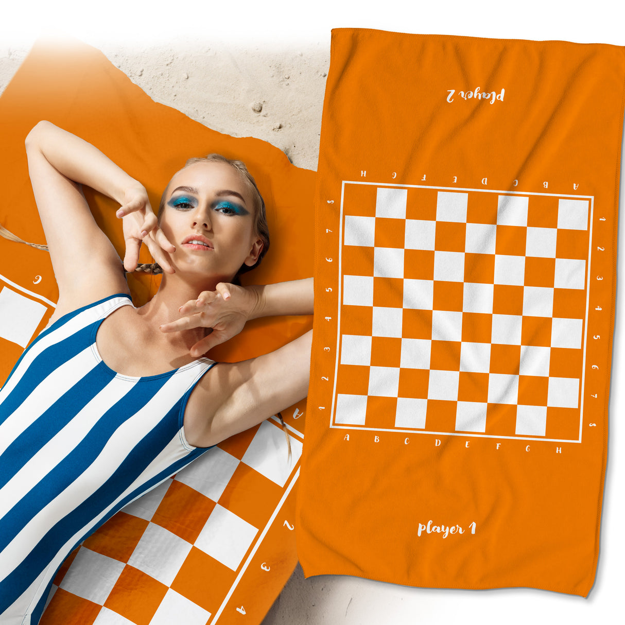 Szybkoschnący Ręcznik Plażowy SZACHOWNICA 150x80 cm