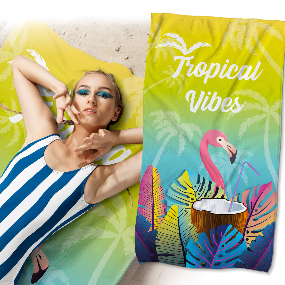 Szybkoschnący Ręcznik Plażowy TROPICAL VIBES 150x80 cm