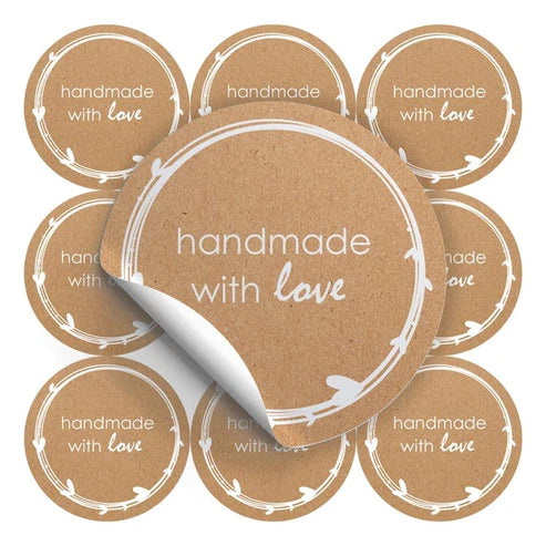 Naklejki HANDMADE with love ozdobne 10szt.
