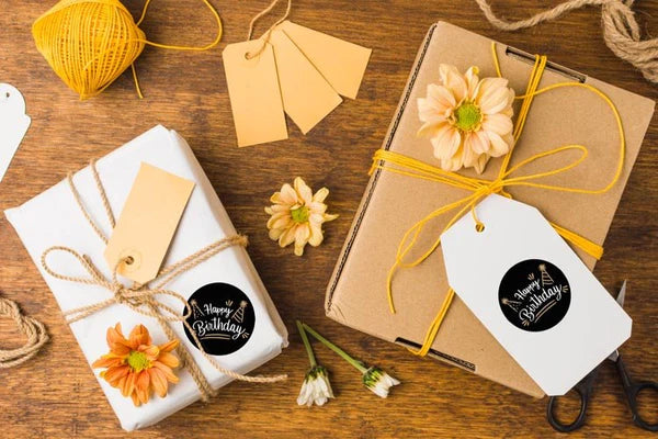 Naklejki HAPPY BIRTHDAY czarna ozdobna 10szt.