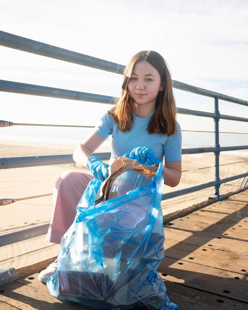 Niebieskie worki na śmieci 60L