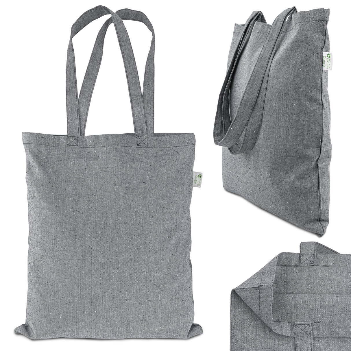 Torba bawełniana 380x420mm Szara melanżowa Uchwyt: 70cm