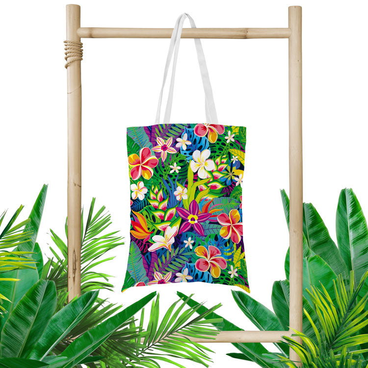 Torba bawełniana 350x450mm TROPIKALNE KWIATY