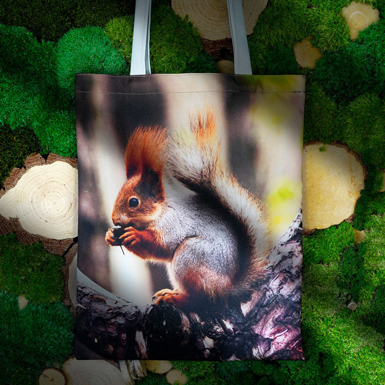 Torba bawełniana 350x450mm WIEWIÓRKA Z ORZESZKIEM