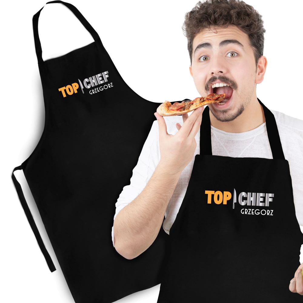 Fartuch kuchenny bawełniany TOP CHEF + IMIĘ
