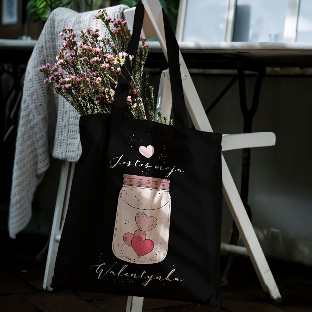 Torba bawełniana z nadrukiem JESTEŚ MOJĄ WALENTYNKĄ