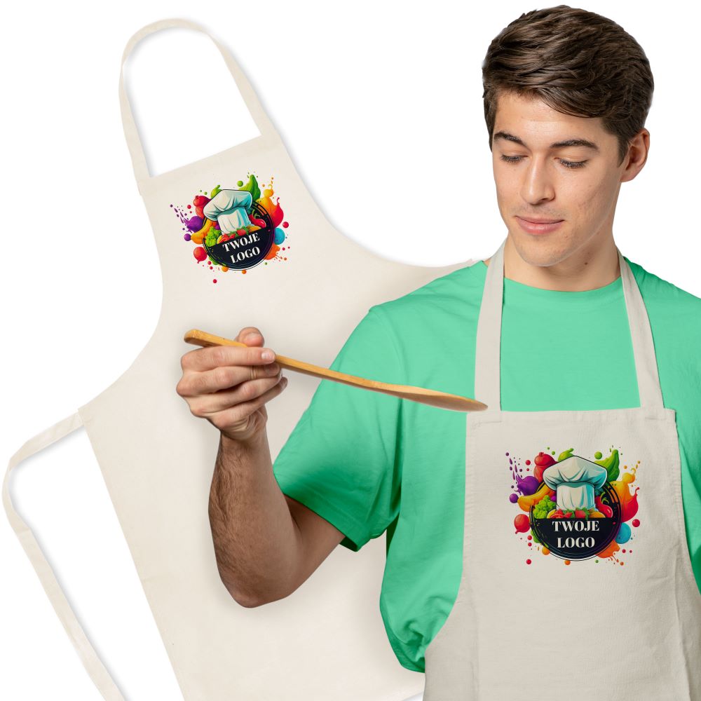 Fartuch kuchenny z własnym nadrukiem Ecru