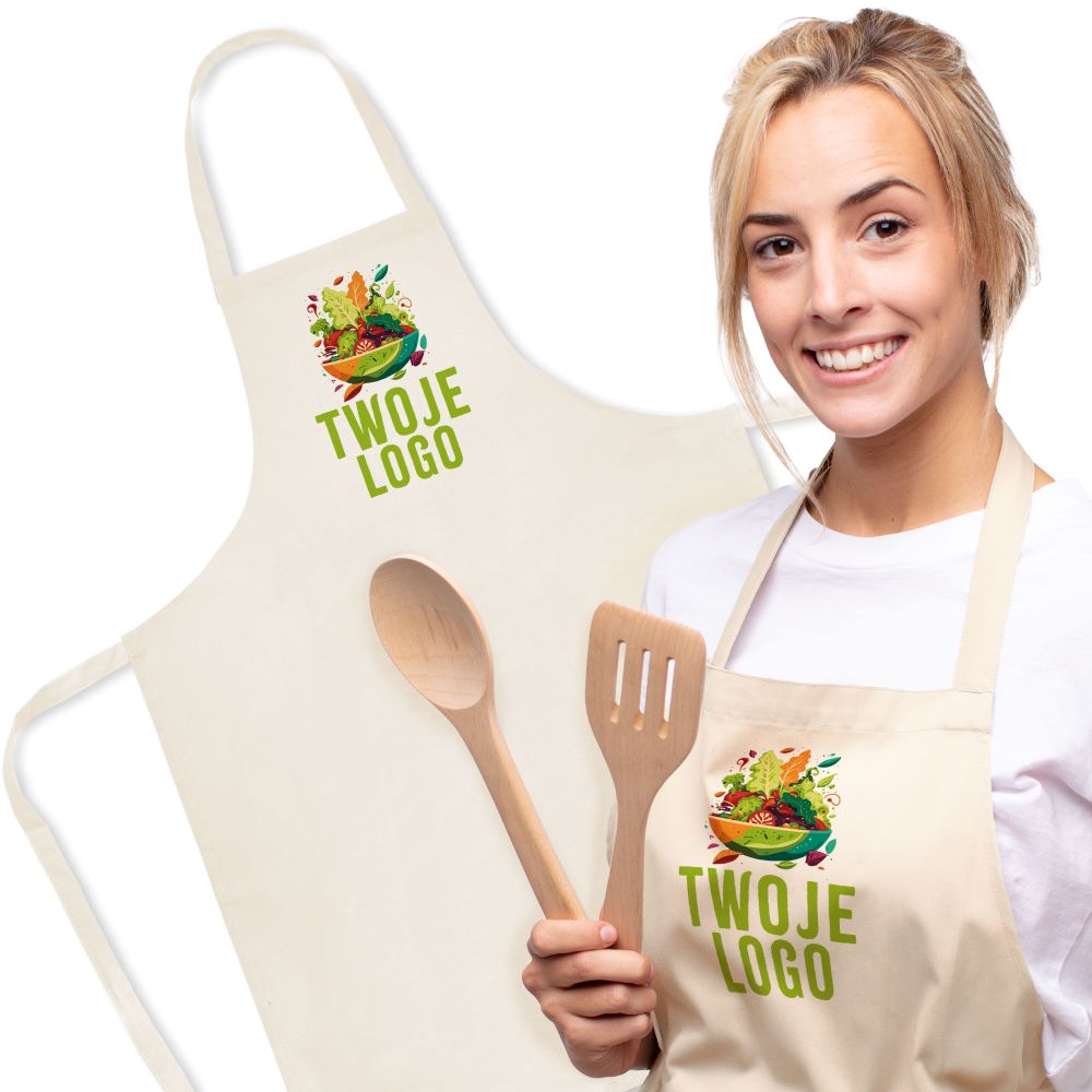 Fartuch kuchenny z własnym nadrukiem Ecru
