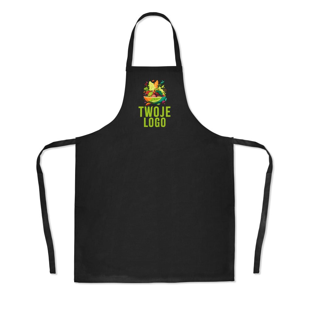 Fartuch kuchenny z własnym nadrukiem CZARNY