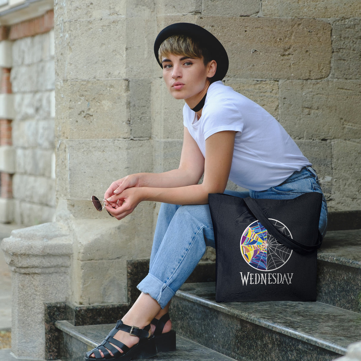Torba bawełniana WEDNESDAY ADDAMS PAJĘCZYNA