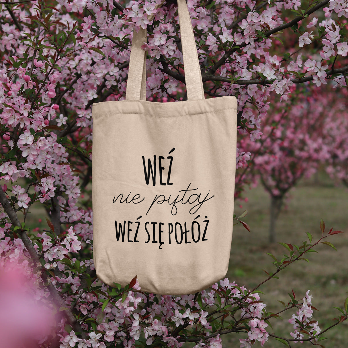 Prezent na Dzień Kobiet - Torba z nadrukiem ecru