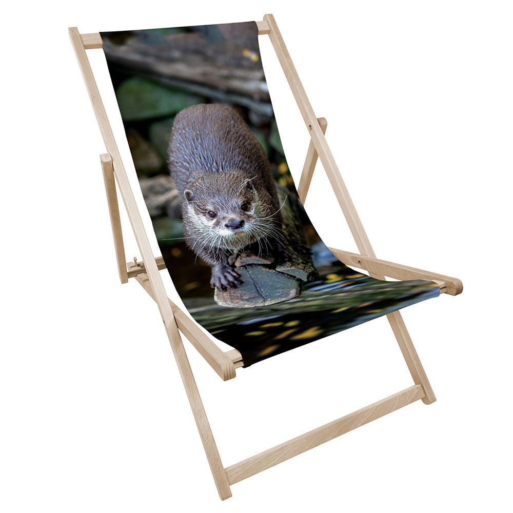 Leżak drewniany z nadrukiem WYDRA