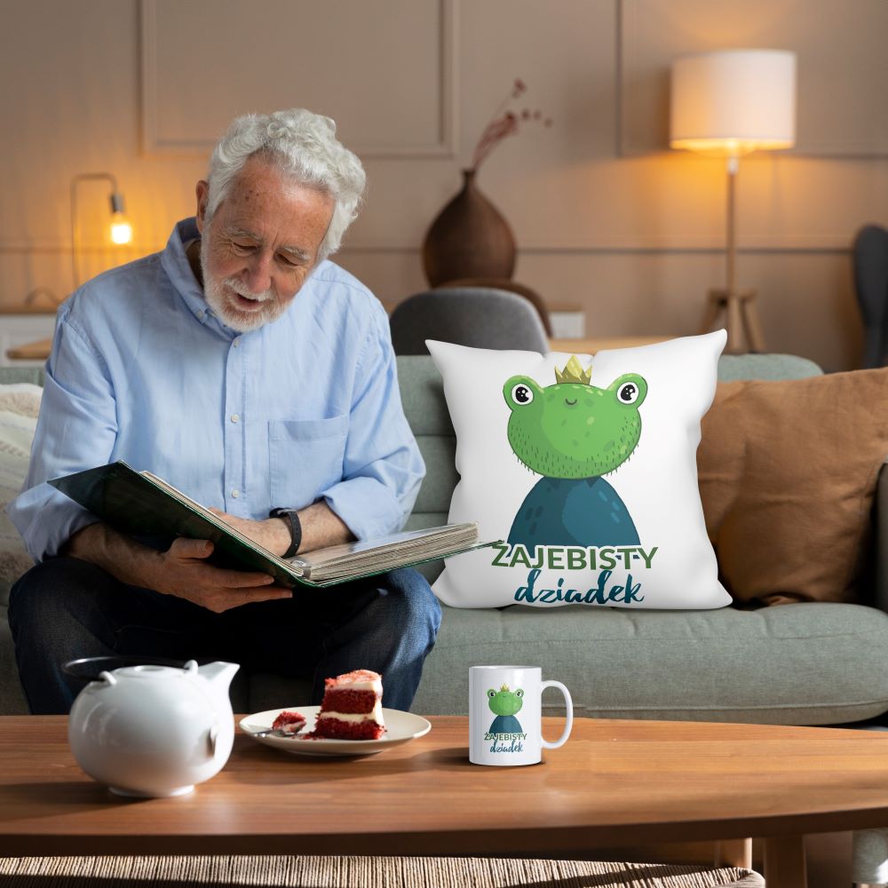 Zestaw Torba bawełniana,Kubek,Poduszka Żajebisty Dziadek Prezent Dzień Dziadka