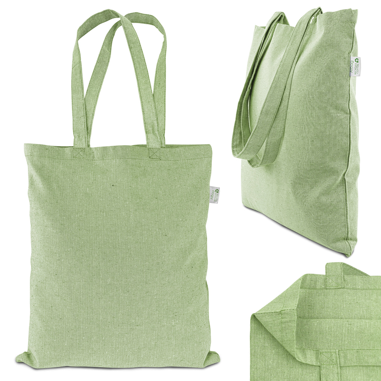 Torba bawełniana 380x420mm Zielona Uchwyt: 70cm